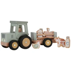 Little Dutch Houten Tractor met Aanhanger en Dieren Speelset