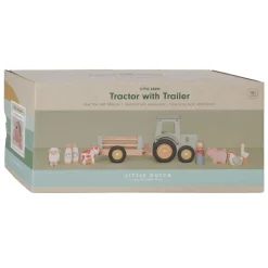 Little Dutch Houten Tractor met Aanhanger en Dieren Speelset
