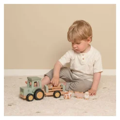 Little Dutch Houten Tractor met Aanhanger en Dieren Speelset