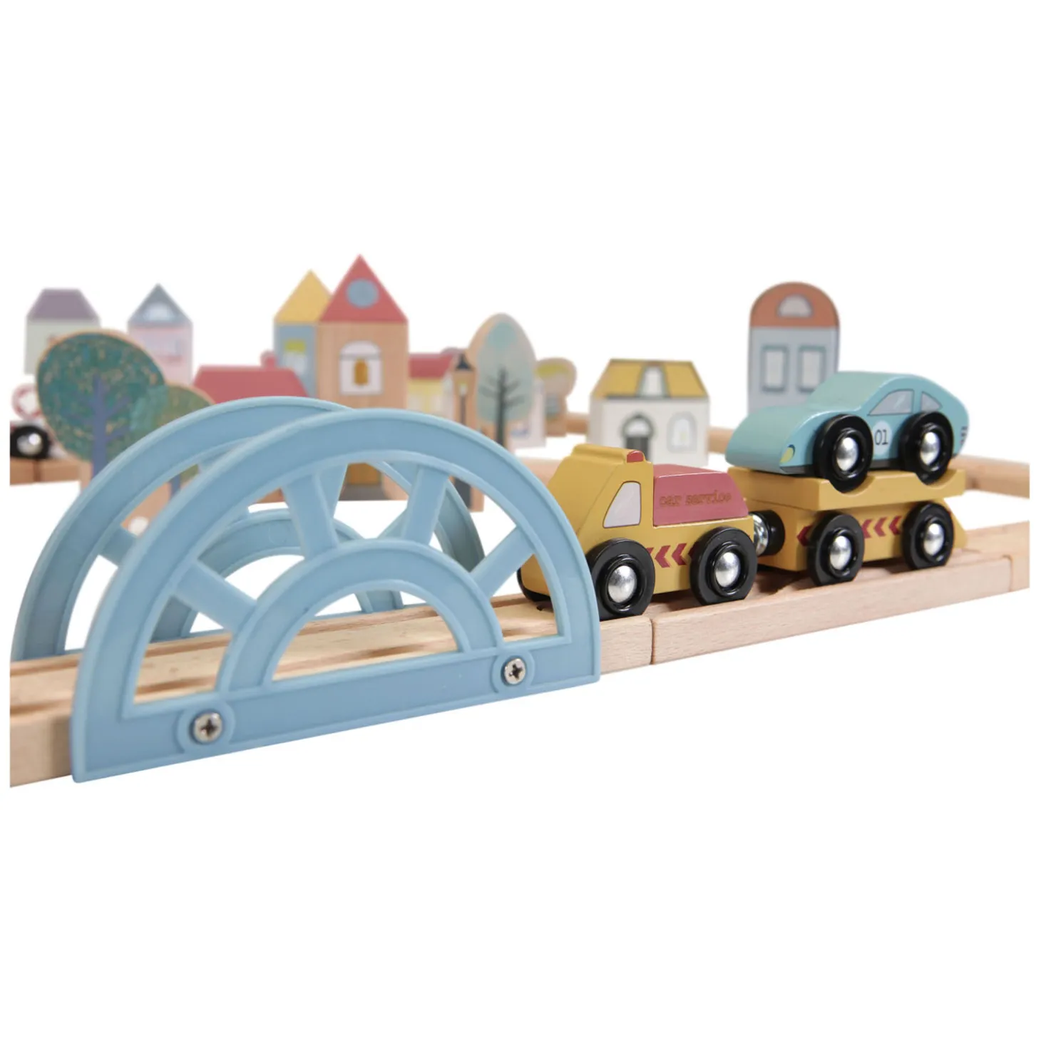 Little Dutch Houten Treinbaan Uitbreidingsset - Garage FSC