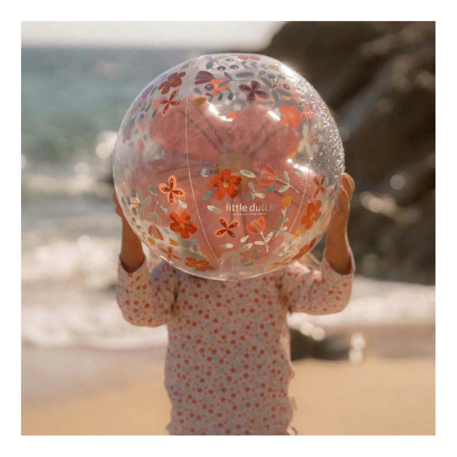 Little Dutch Pink Flowers Strandbal 3D Figuur, 35cm