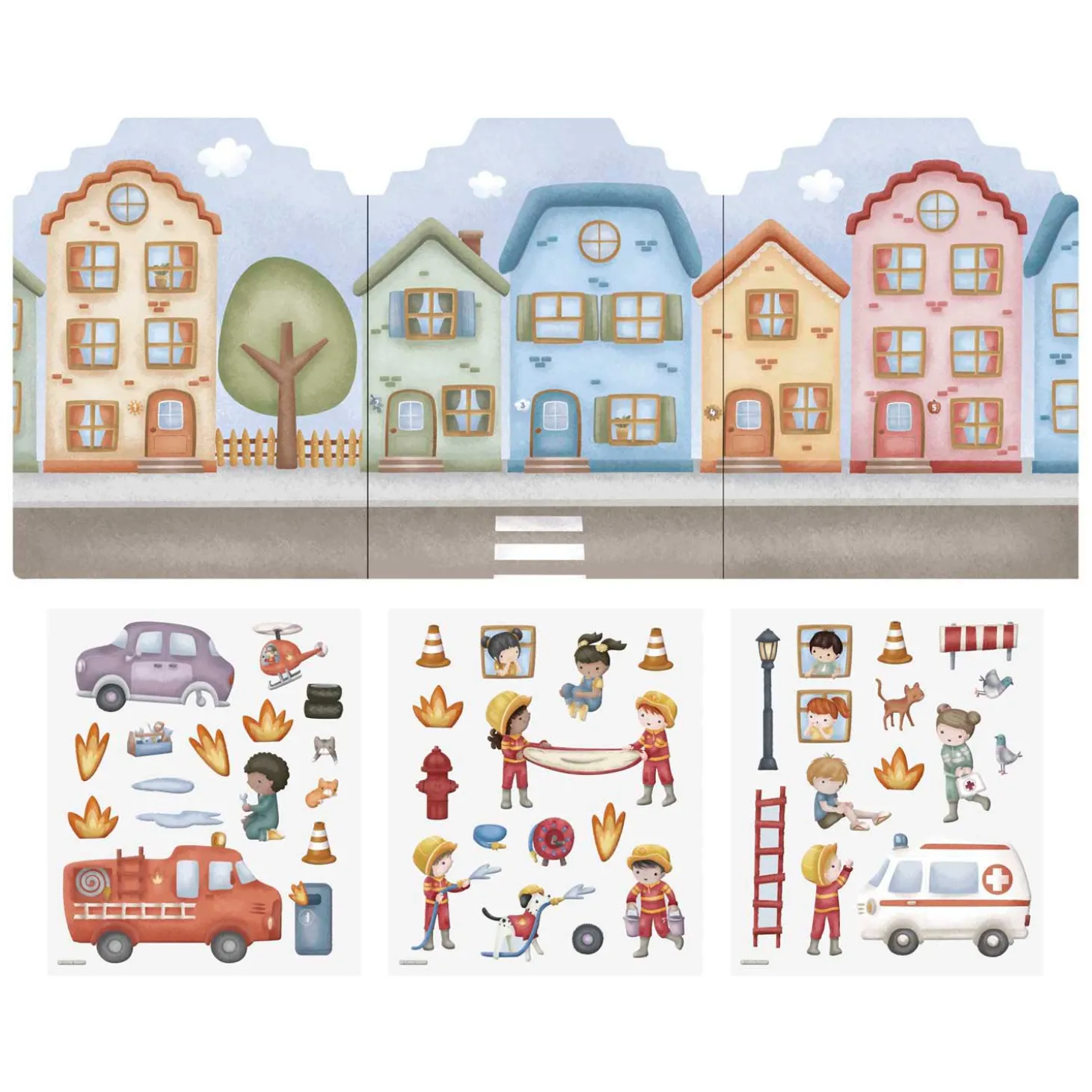 Little Dutch Stickervellen Jim's Brandweer