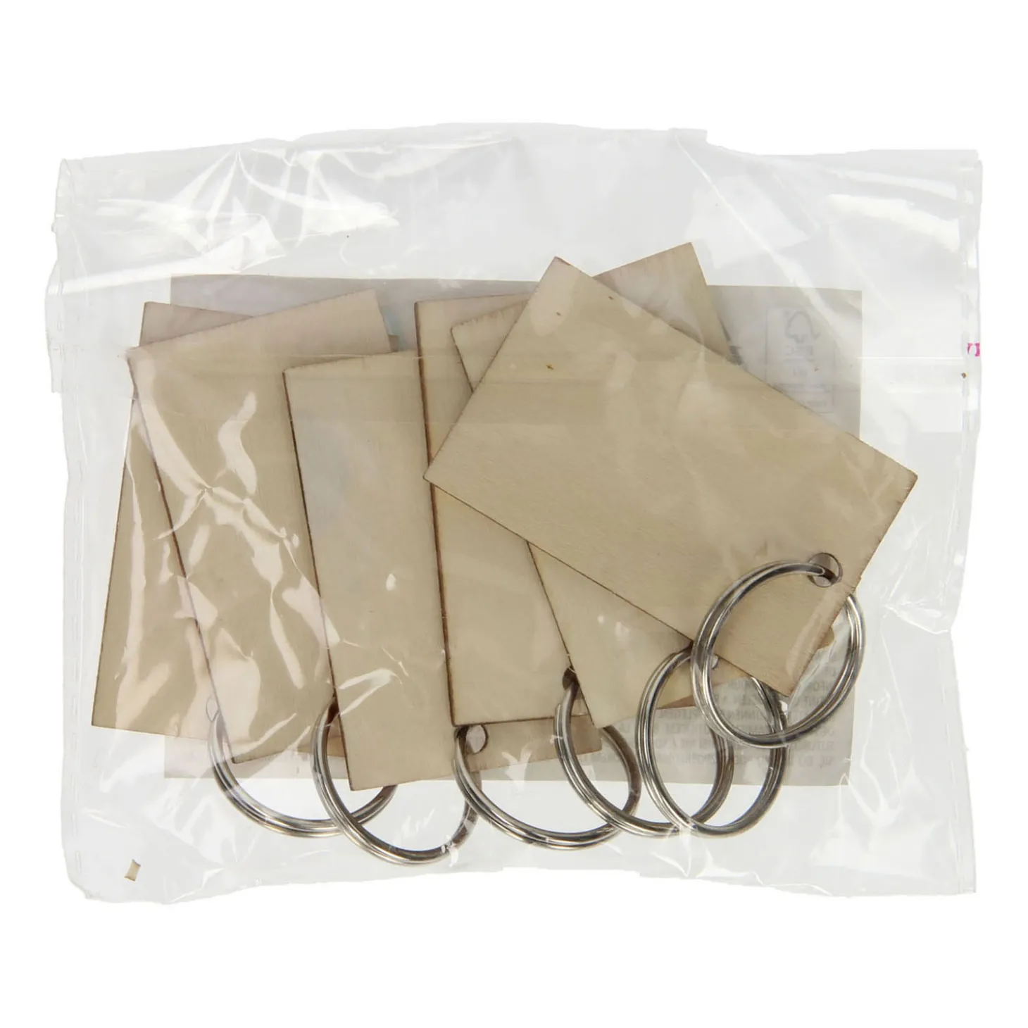 Lobbes Houten Sleutelhangers, 6st.