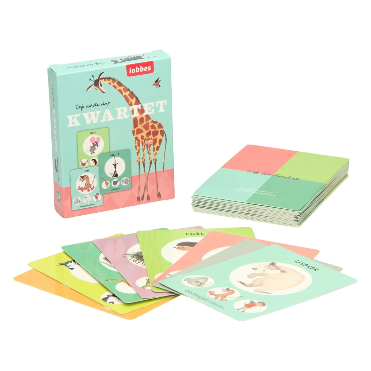 Lobbes Kwartetspel Dieren van Fiep Westendorp