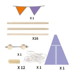 Luxe Tipi Tent Blauw met Lichtjes, 128cm