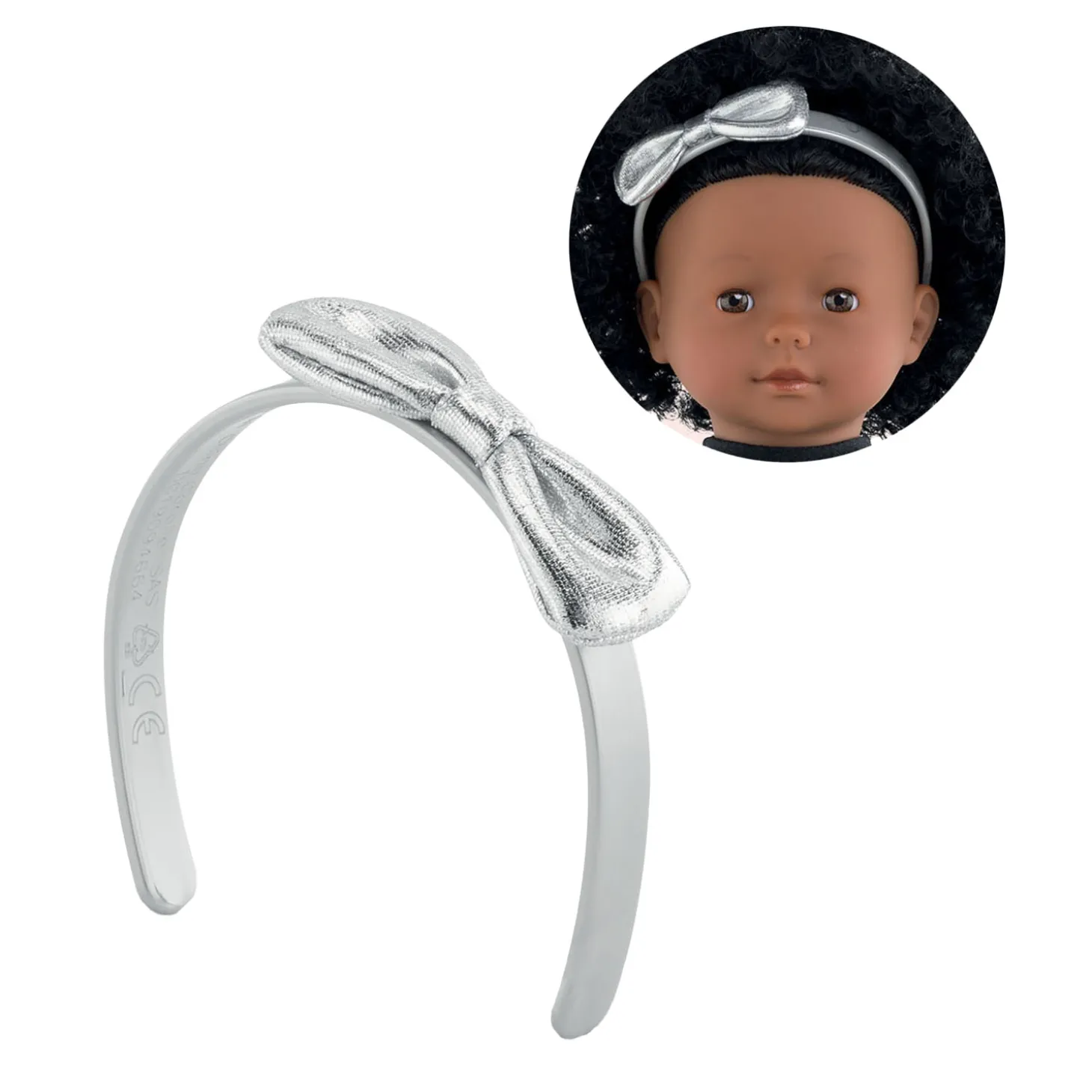 Ma Corolle Haarband met Strik Zilver, 36cm