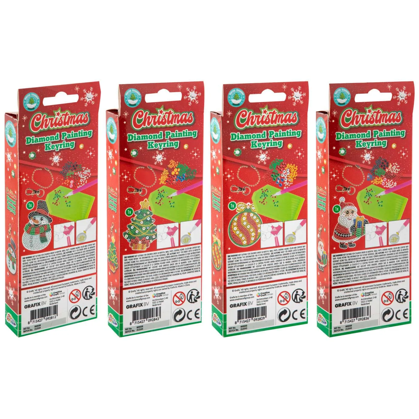 Maak je eigen Diamond Painting Sleutelhanger Kerst