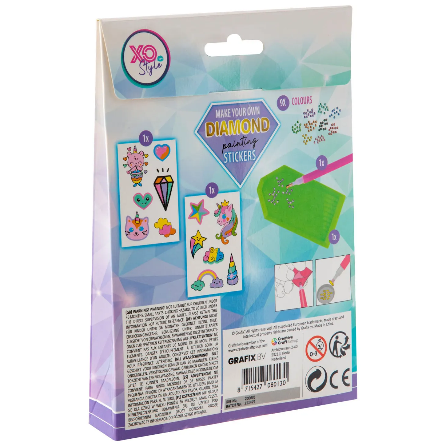 Maak je eigen Diamond Painting Stickers, 12dlg.