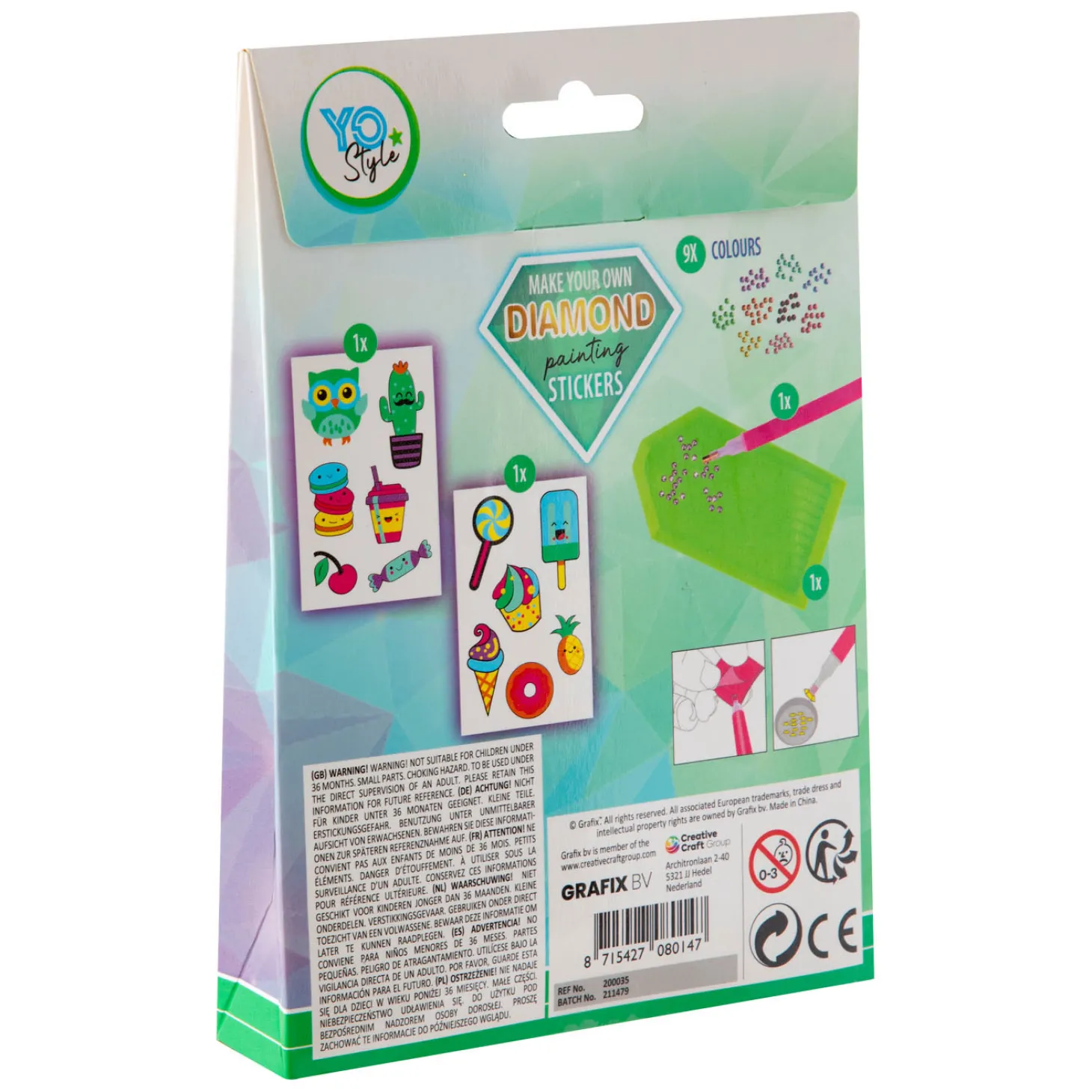 Maak je eigen Diamond Painting Stickers, 12dlg.