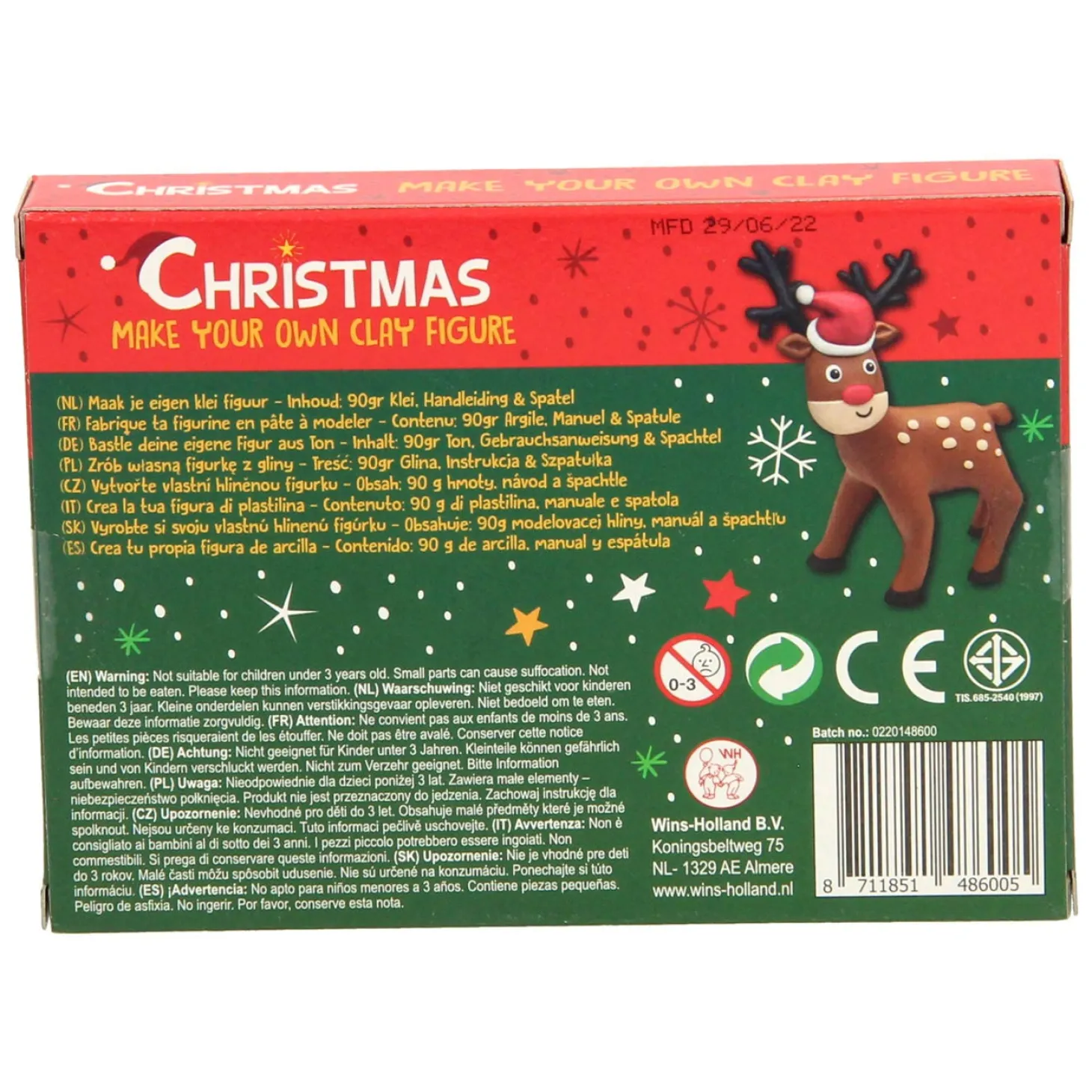 Maak je eigen Kleifiguur Kerst - 90gr. Klei