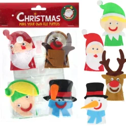Maak je eigen Vilten Vingerpoppen Kerst, 4st.
