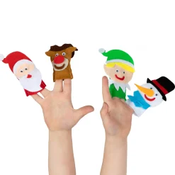 Maak je eigen Vilten Vingerpoppen Kerst, 4st.