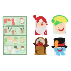 Maak je eigen Vilten Vingerpoppen Kerst, 4st.