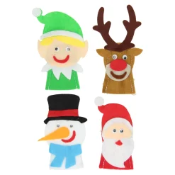 Maak je eigen Vilten Vingerpoppen Kerst, 4st.
