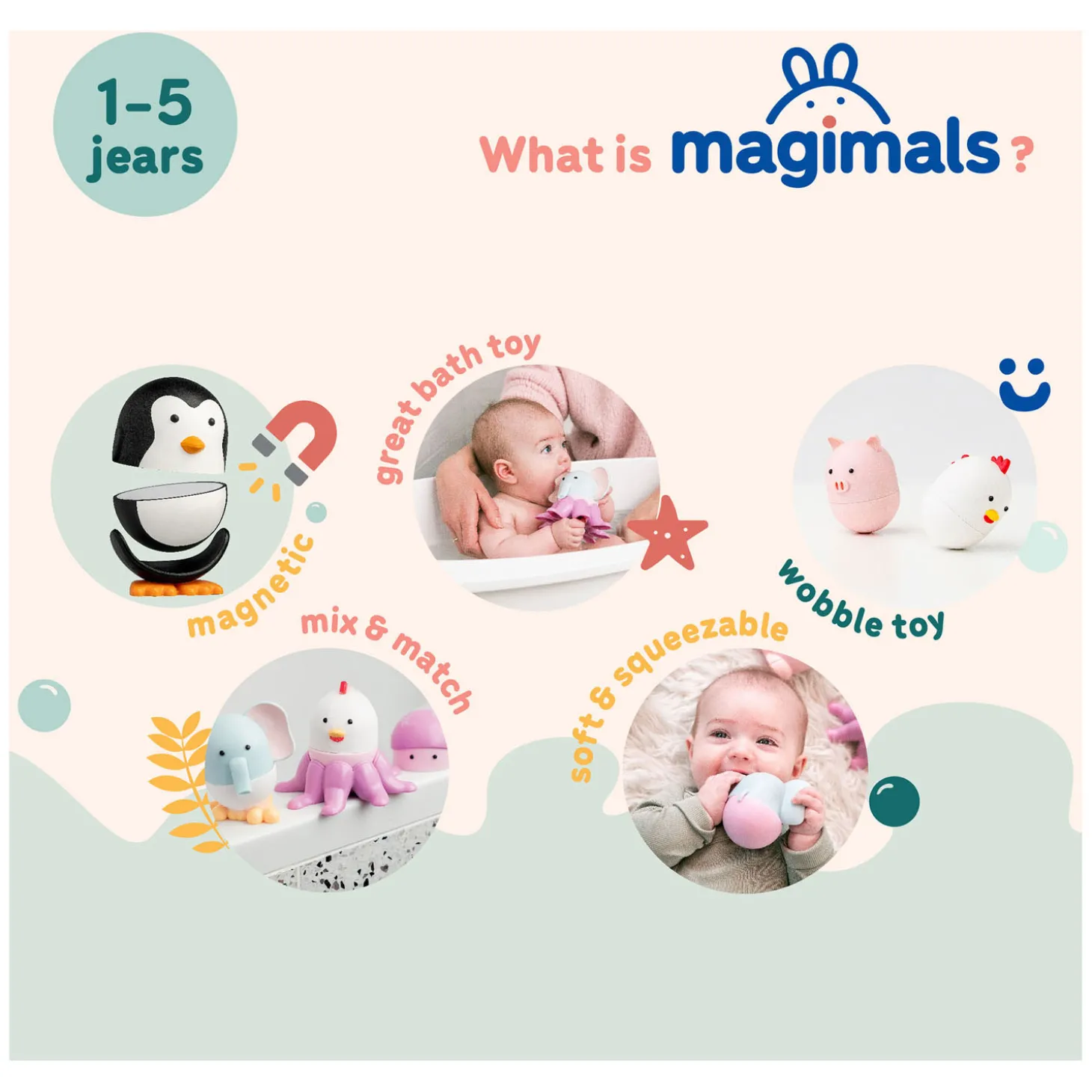 Magimals Wibly Wobly Sealife Magnetisch Speelgoed