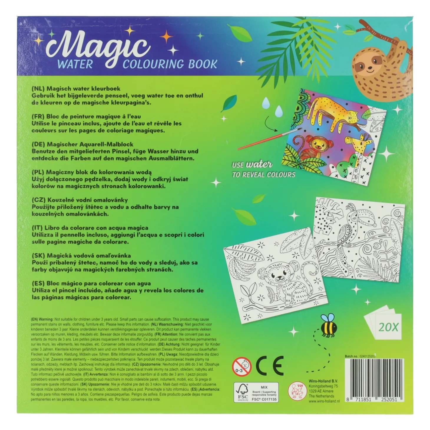 Magische Waterverfkleurblok Jungledieren