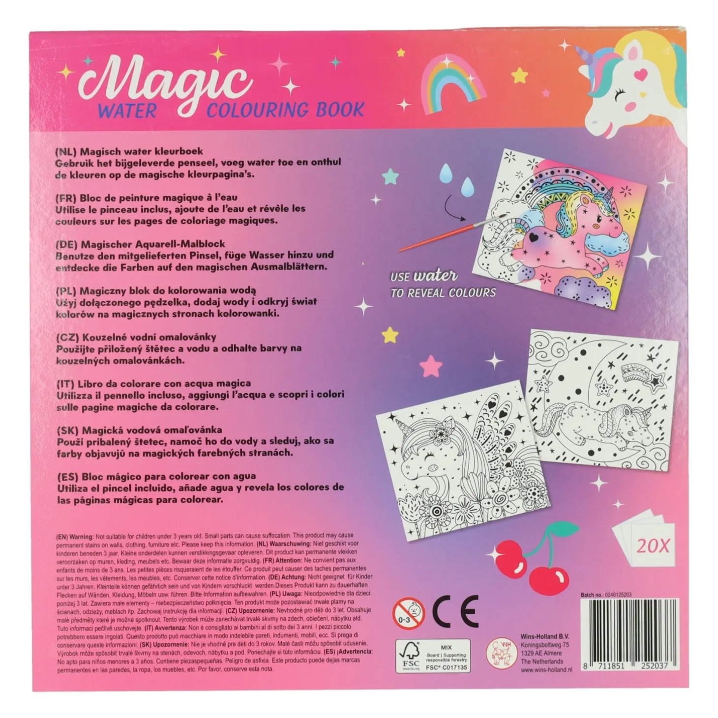 Magische Waterverfkleurblok Eenhoorn