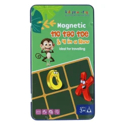 Magnetische Reisspel in Blik Tic, Tac, Toe & 4 op een Rij