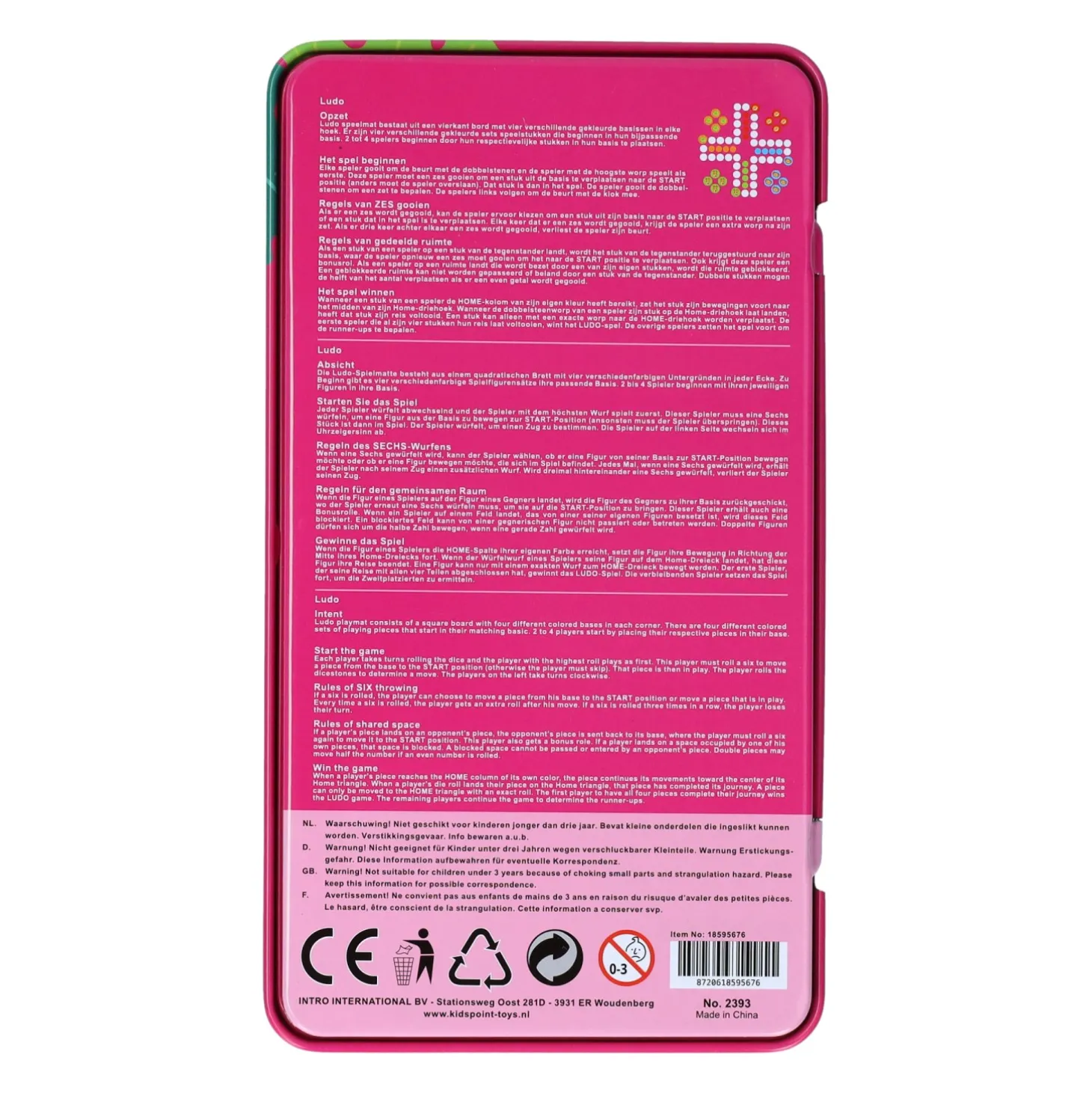 Magnetische Reisspel in Blik Ludo