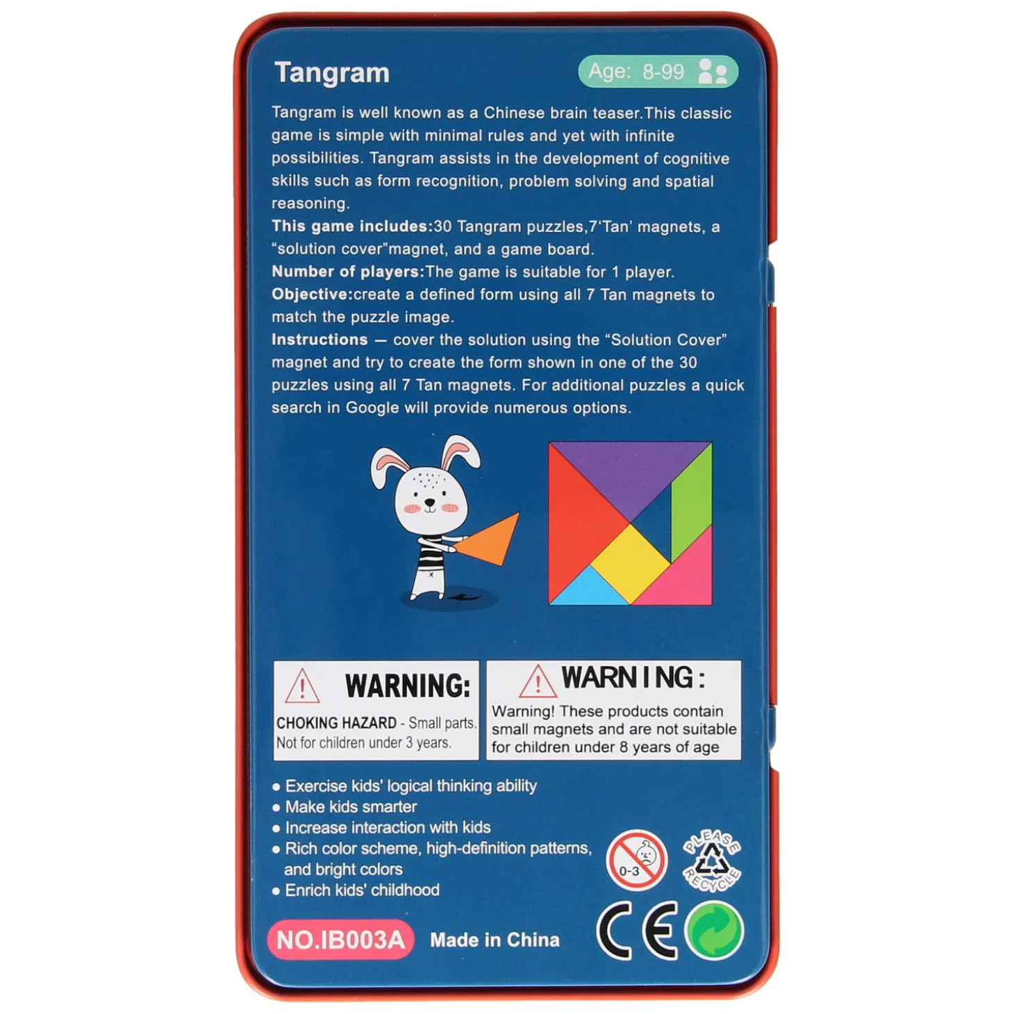 Magnetische Tangram in Blik