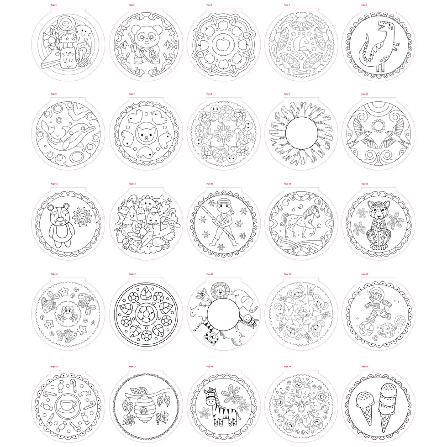 Mandala Kleurboek, 25 Kleurplaten