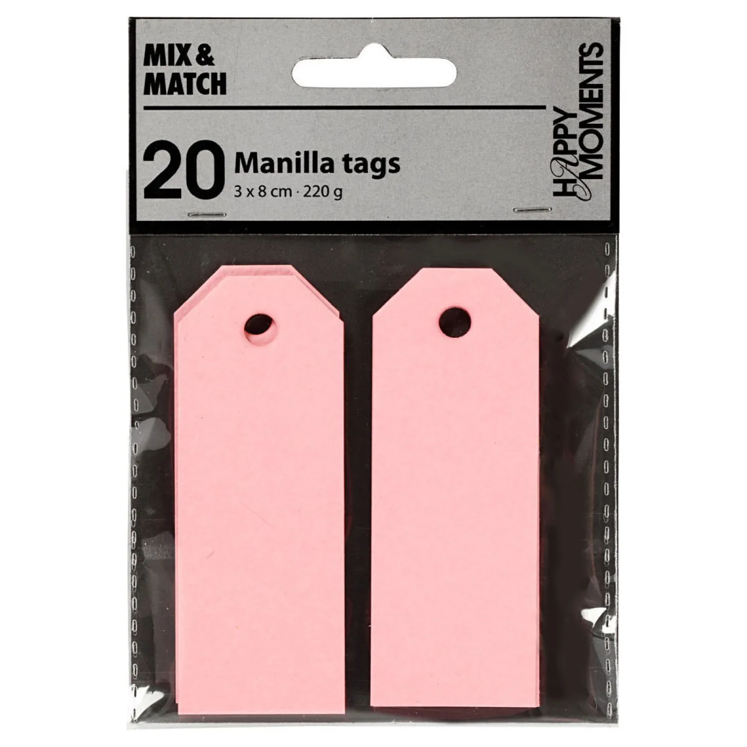 Manilla Labels Lichtrood, 20st.