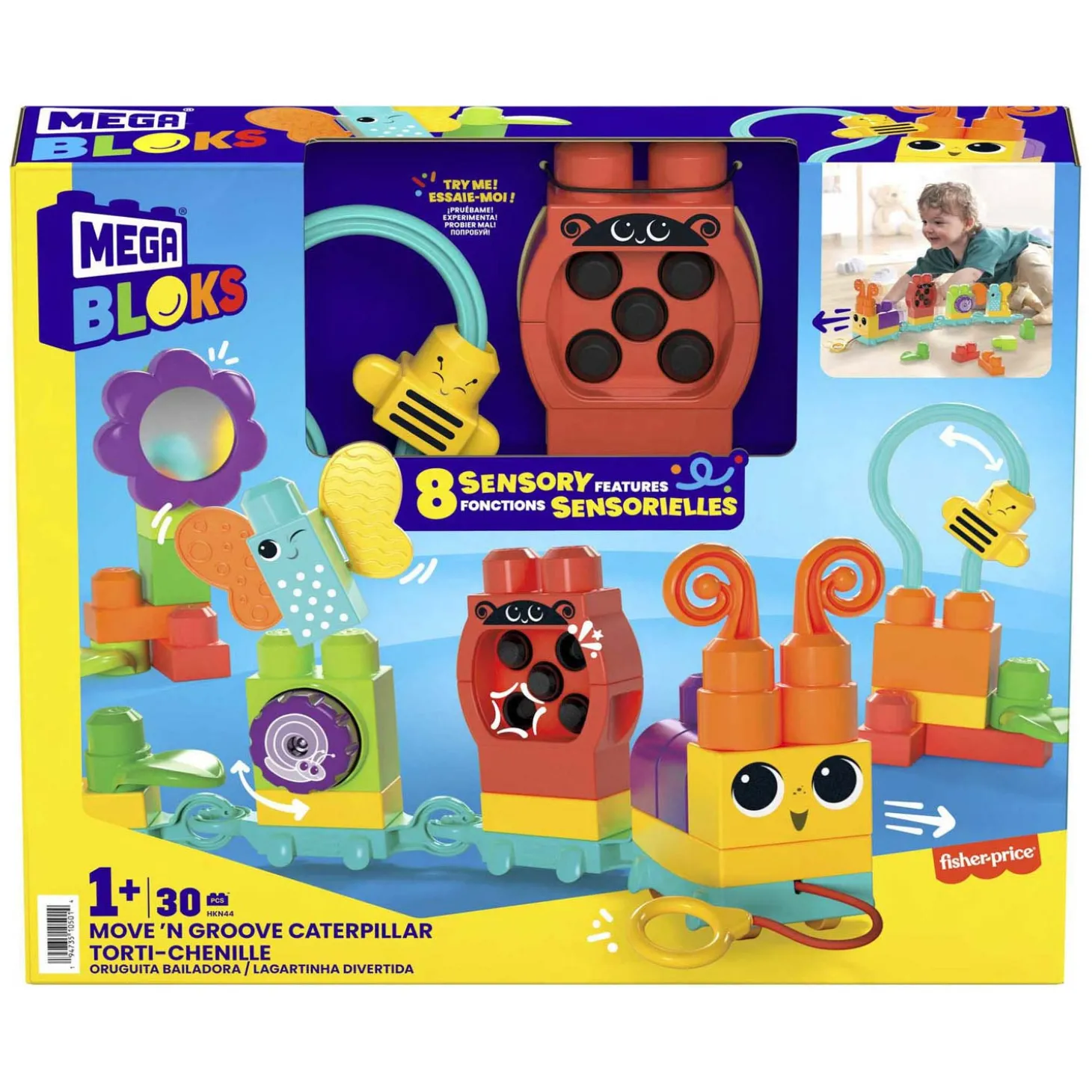 Mega Bloks Move' N Groove Caterpillar Bouwset - 30dlg.