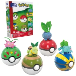 Mega Construx Pokémon Bouwset - Bulbasaur, Turtwig, Hoppip en Oddish