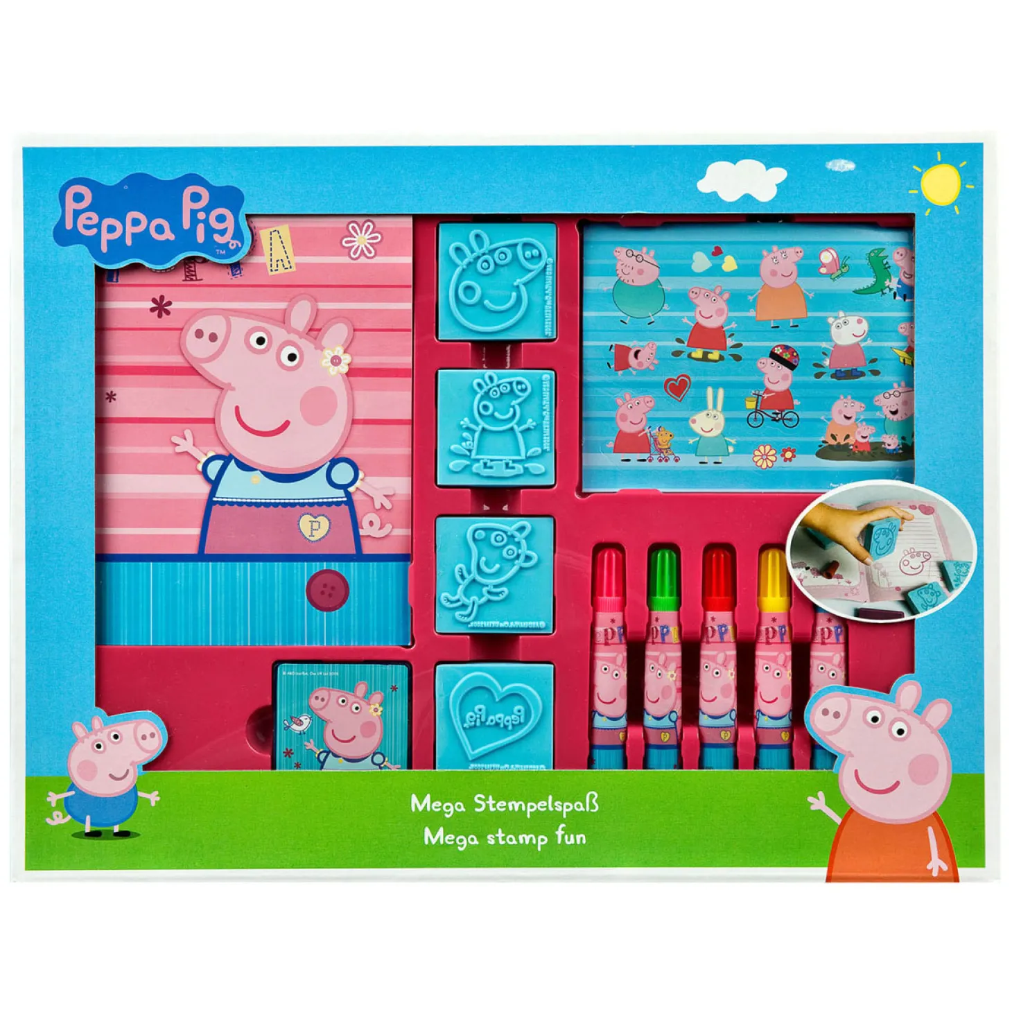 Mega Stempel- en Kleurset Peppa Pig