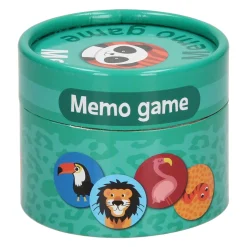 Memospel Dieren in Rond Opbergdoosje