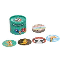 Memospel Dieren in Rond Opbergdoosje