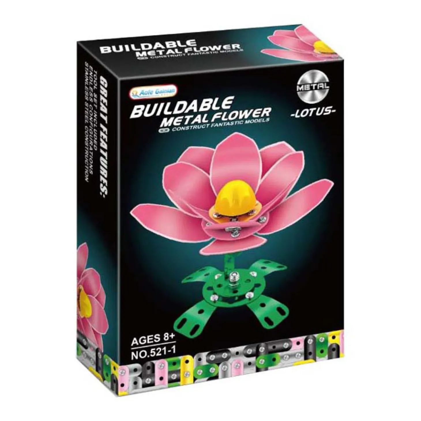 Metalen Constructieset Roze Klaproos