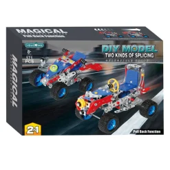 Metalen Constructieset Voertuigen 2in1 Pull Back, 171dlg.