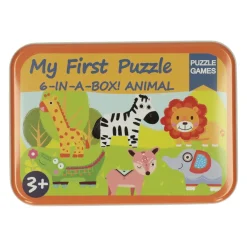 Mijn Eerste 6 Puzzzels in Blik -  Wilde Dieren