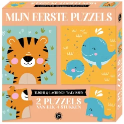 Mijn Eerste Puzzels - Tijger & lachende walvissen, 2x4st.