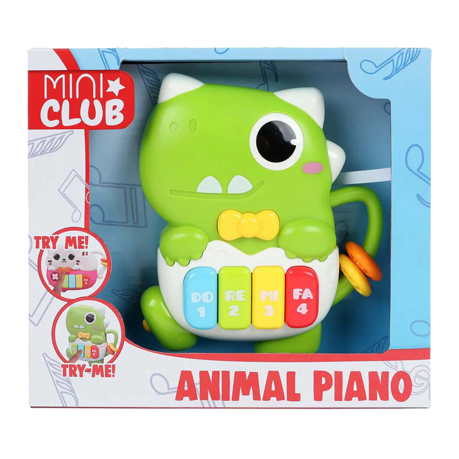 Mini Club Dierenpiano Dino met Licht en Geluid, 15cm