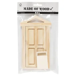 Mini Deur en Brievenbus van Hout.