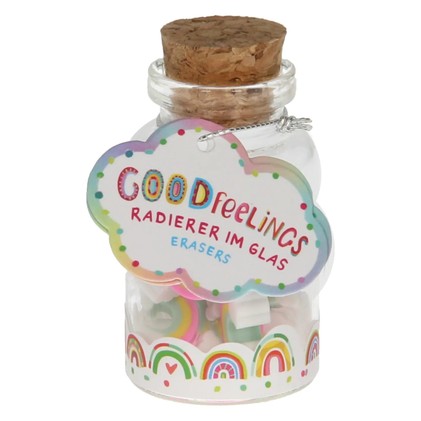 Mini Gummetjes Regenboogwolken in Glas, 12st.