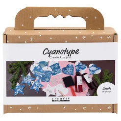 Mini Hobbyset Cyanotypie Geschenklabels blauw en Zilver