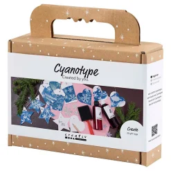 Mini Hobbyset Cyanotypie Geschenklabels blauw en Zilver