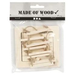 Mini Houten Zolderluik En Touwladder