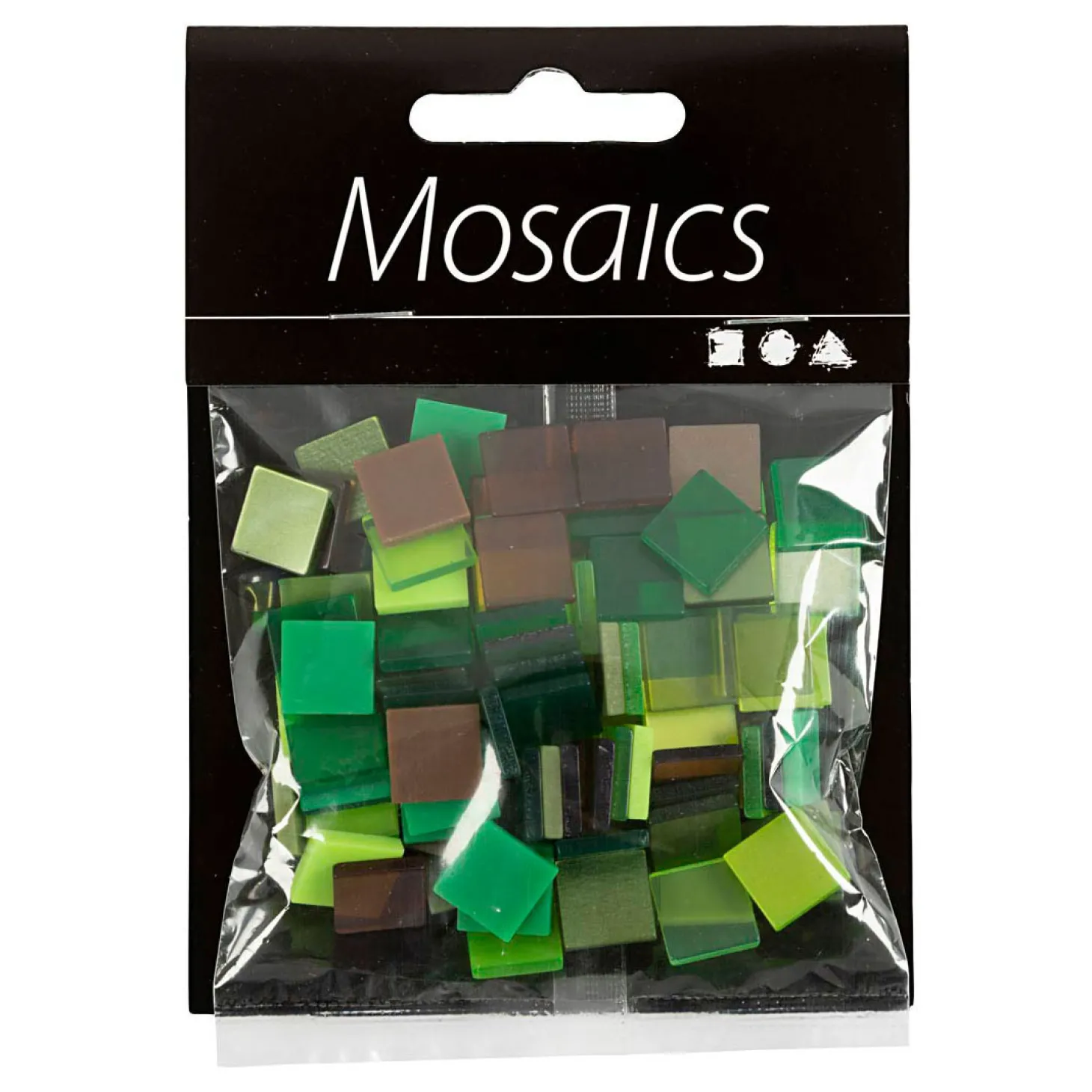 Mini Mozaiek Groen Glitter 10x10mm, 25 gram