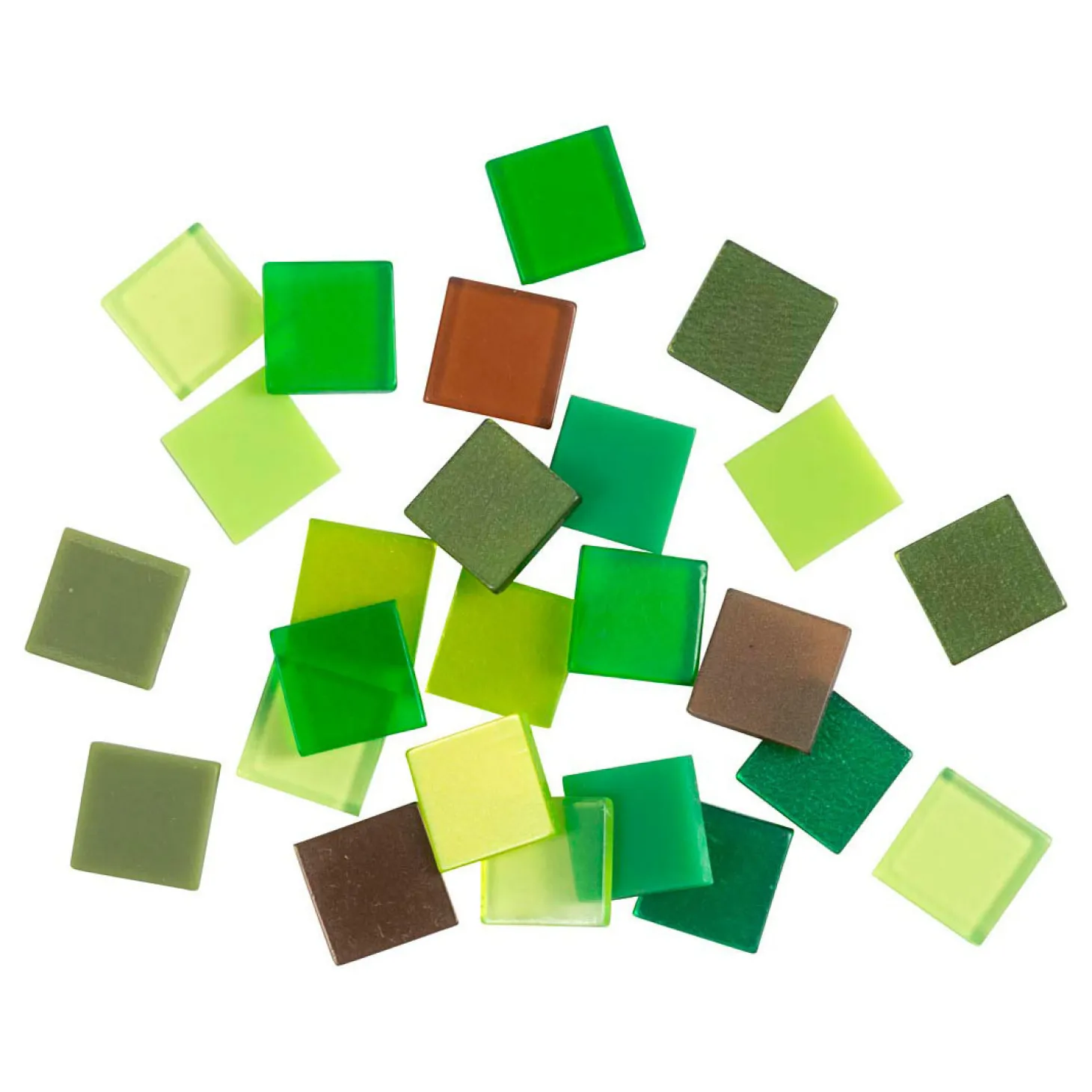 Mini Mozaiek Groen Glitter 10x10mm, 25 gram