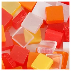 Mini Mozaiek Rood/Oranje 5x5mm, 25 gram
