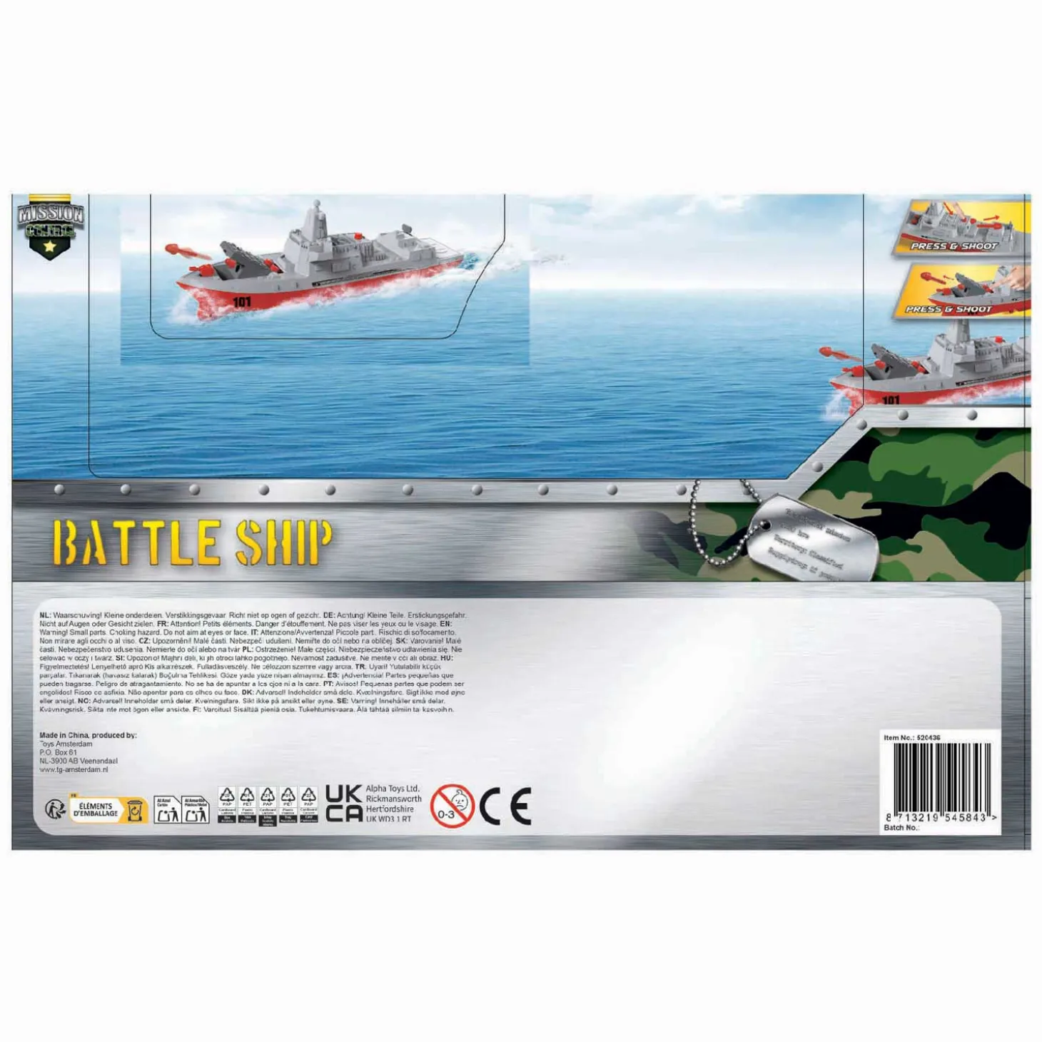 Mission Control Marineschip met Schietfunctie, 24cm
