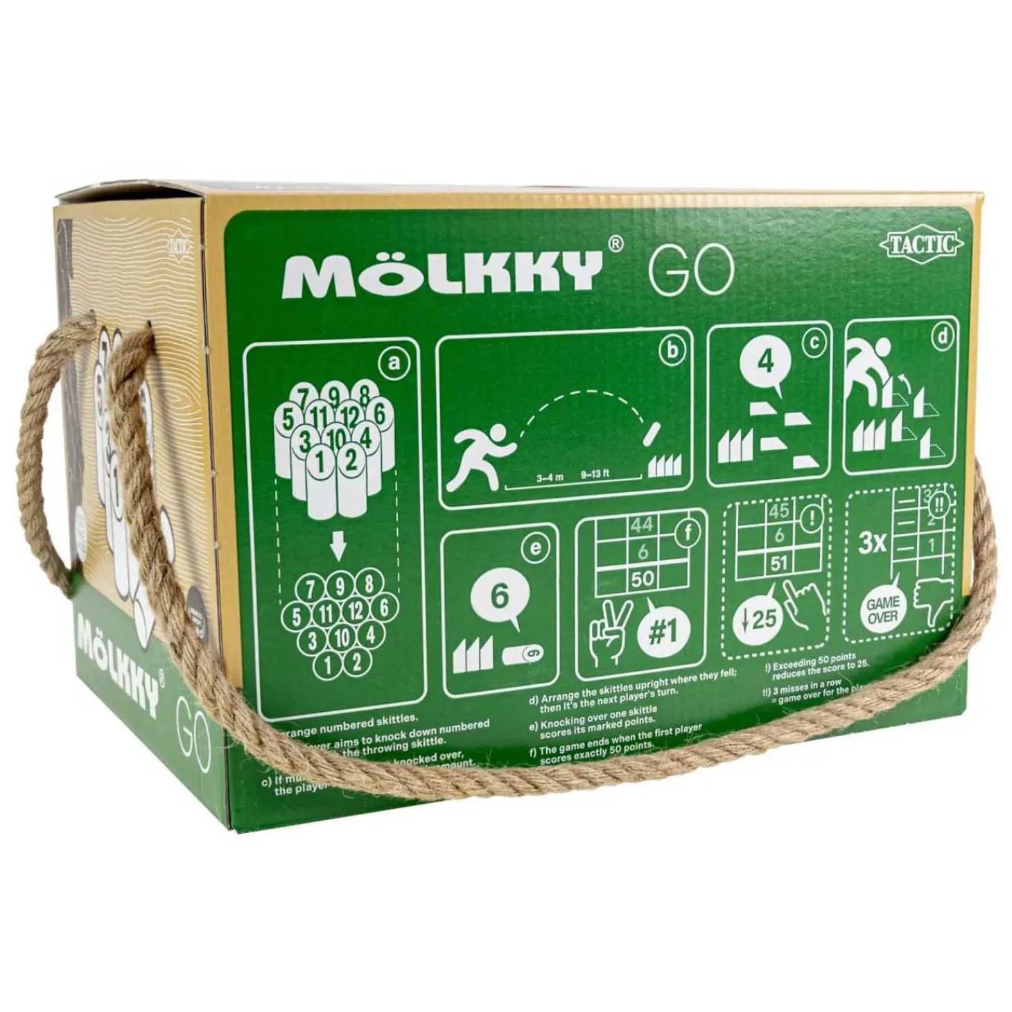 Molkky GO Grenenhout Werpspel met 12 Kegels