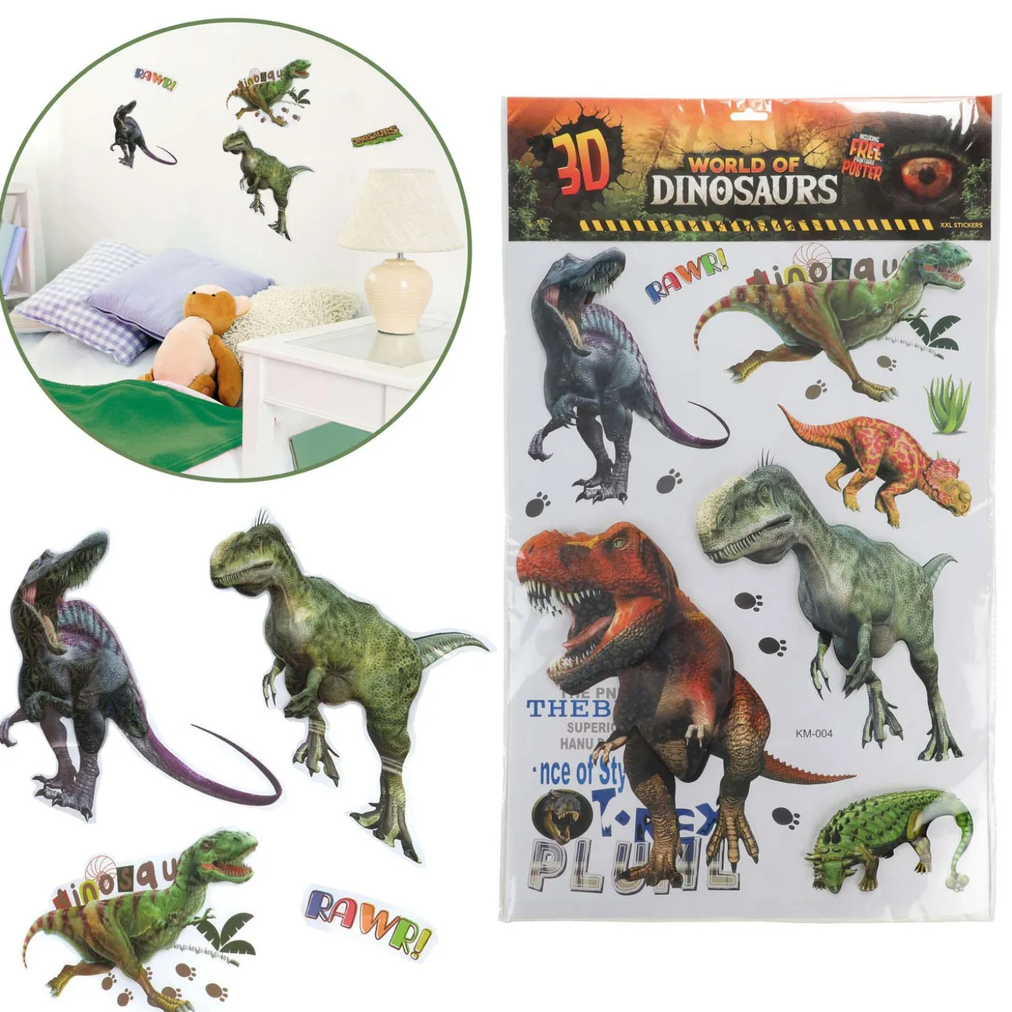 Muurdeco Stickers Dinosaurus