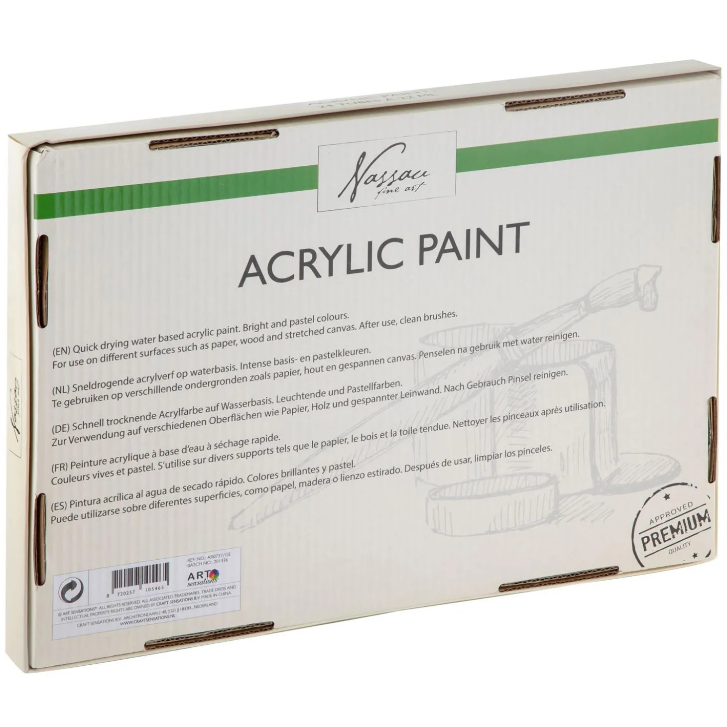 Nassau Acrylverf Basis en Pastelkleuren, 24x22ml