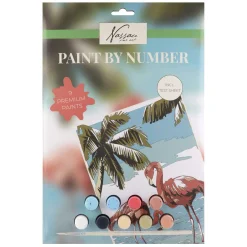 Nassau Schilderen op Nummer Flamingo - incl. 9 Verfpotjes en Penseel