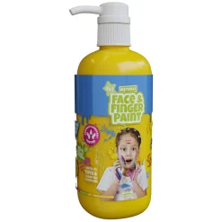 Natural Face & Fingerpaint Fles met Pompje - Geel, 1L